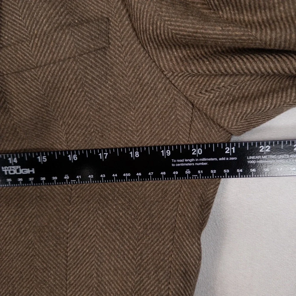 ASOS Mens Blazer 44 Brown Herringbone Wool Blend Smart Casual Sport Coat